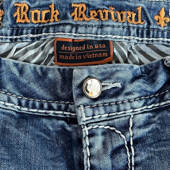 Rock Revival Leni Easy Boot Embellished Jeans - Size 30 - Picture 5 of 12